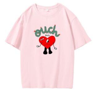 Bad Bunny T shirt Ouch Graphic Print